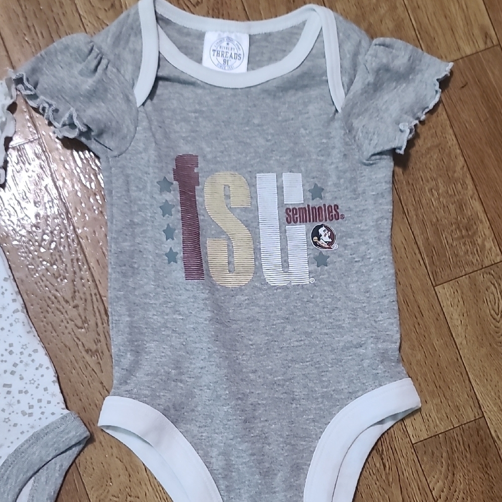 Rivalry Threads White and Gray Bodysuits Soft Cotton One Pieces (AB1) - Picture 5 of 5